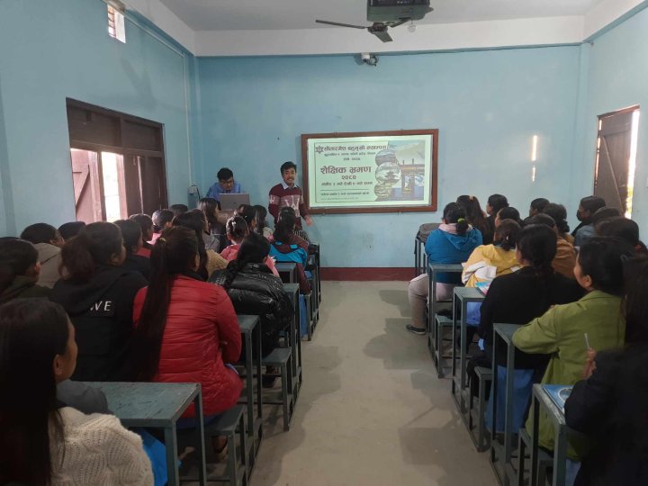 Knowledge sharing session organised by 4th Year B.Ed./BBS students regarding Educational Tour at Mustang.